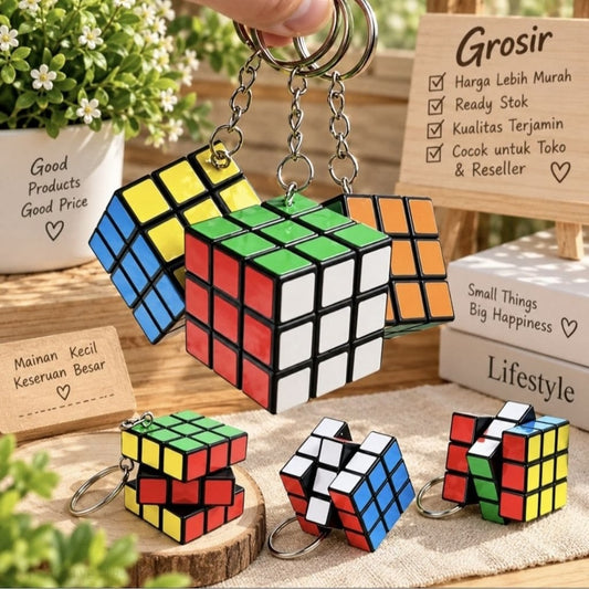 Cube Keychain Pack of 12 Pcs – Trendy Cube Design Keychain | Wholesale Price ₹240 per Dozen